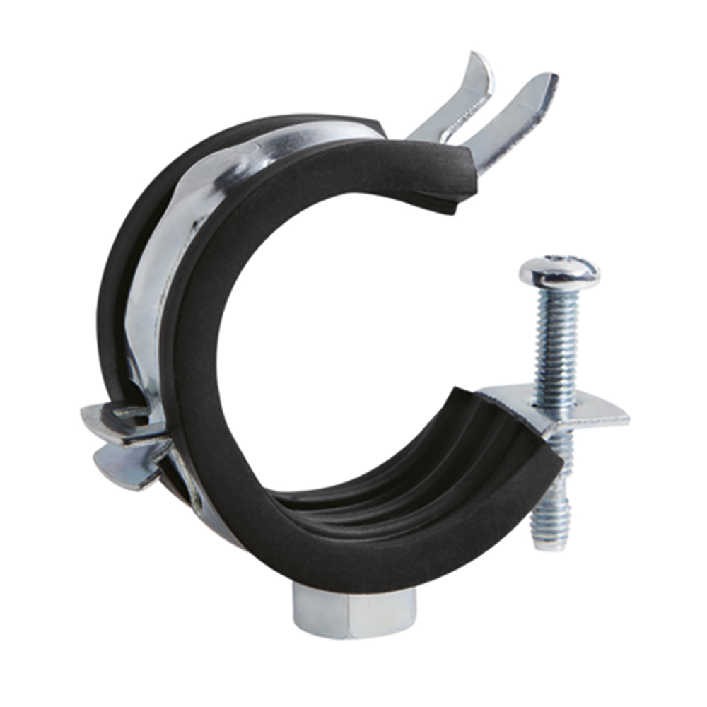 Gelenk-Rohrschelle M8 mit Schallschutz und Schnellverschluss
